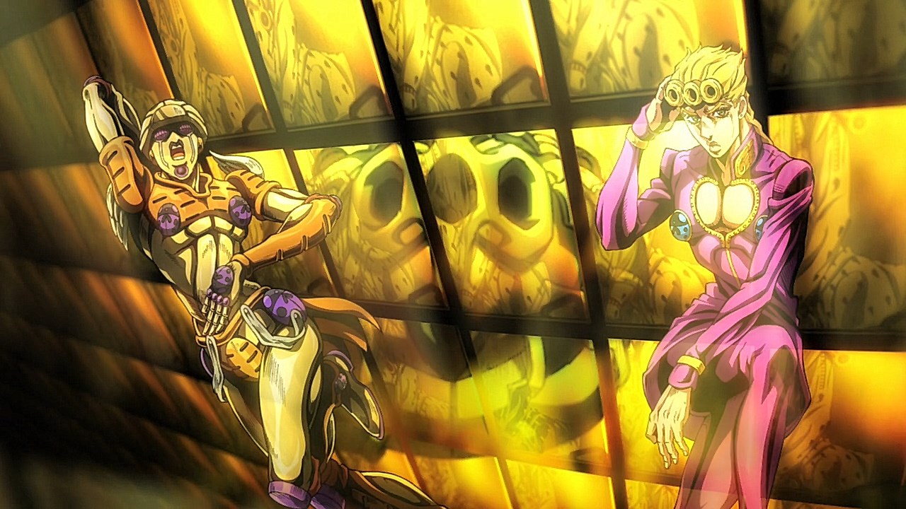 Jojo s bizarre adventure golden. Золотой Джорно Джованна. Jojo's bizarre Adventure Golden Wind ендинг. Джорно Джованна и гер. Джоджо 5 золотой ветер.