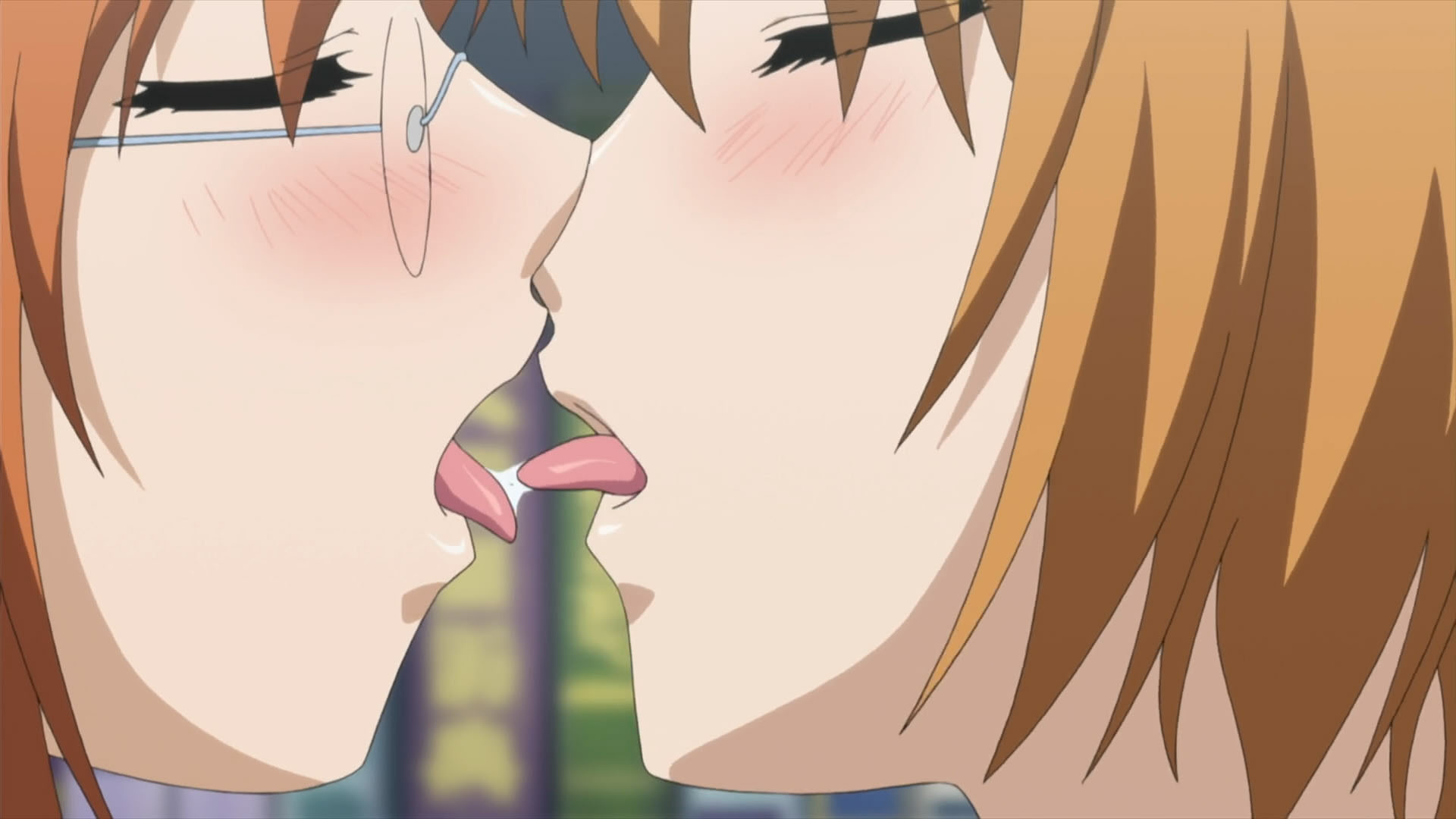 Anime lesbian kiss