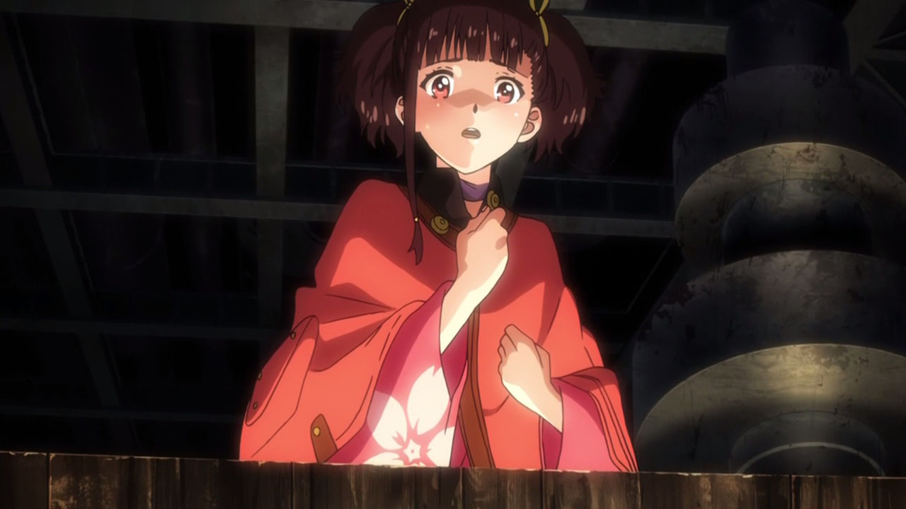 Летящий поезд на Красном фоне Кабанери. Kotetsujo no Kabaneri gif.