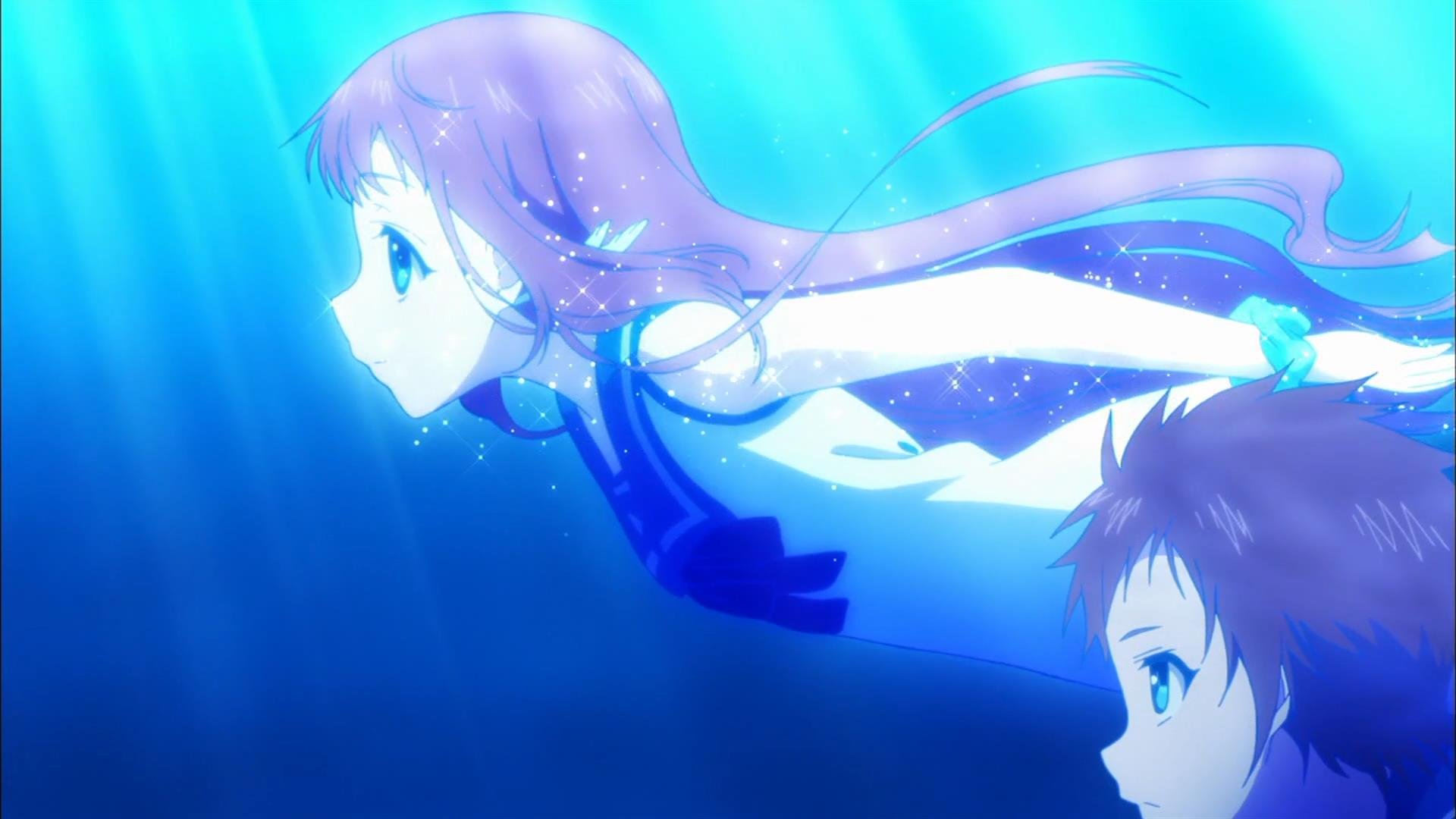 HD wallpaper: Anime, Nagi no Asukara, underwater, women, sea, adult, people