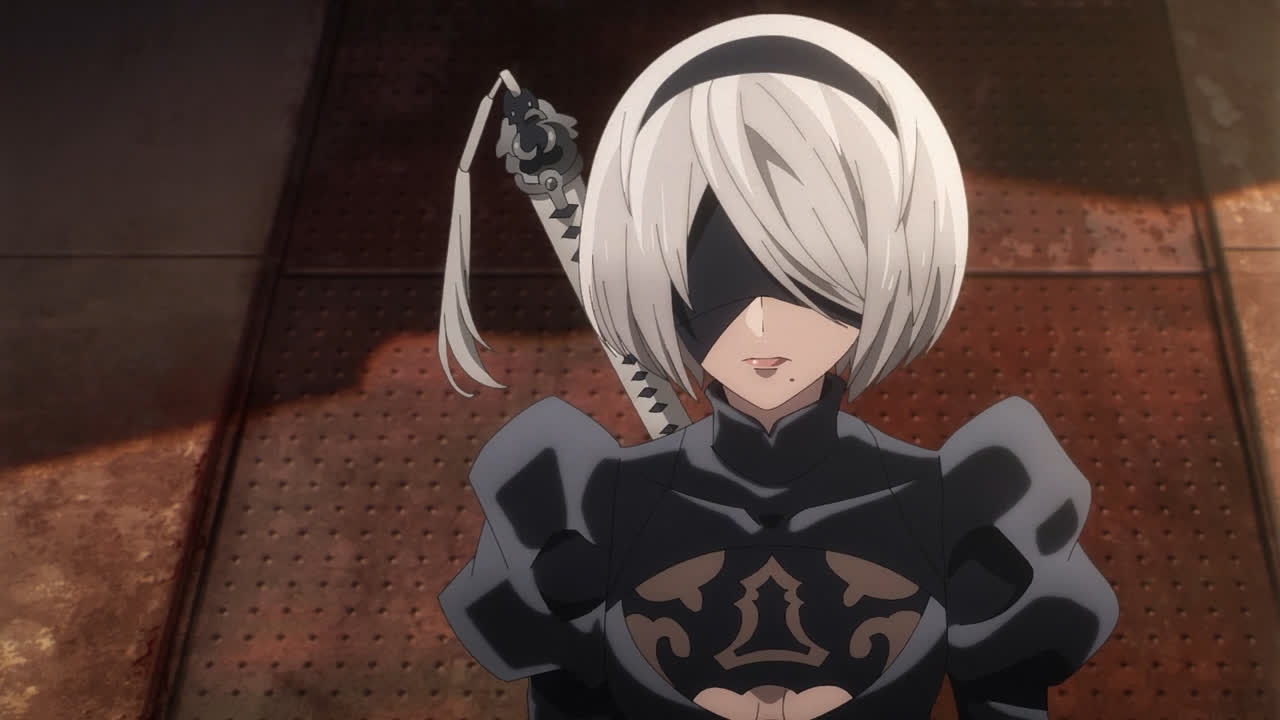 2B (Nier: Automata), 9S (Nier: Automata), anime, 4K, Nier: Automata, anime  boys, anime girls, blindfold, Anime screenshot