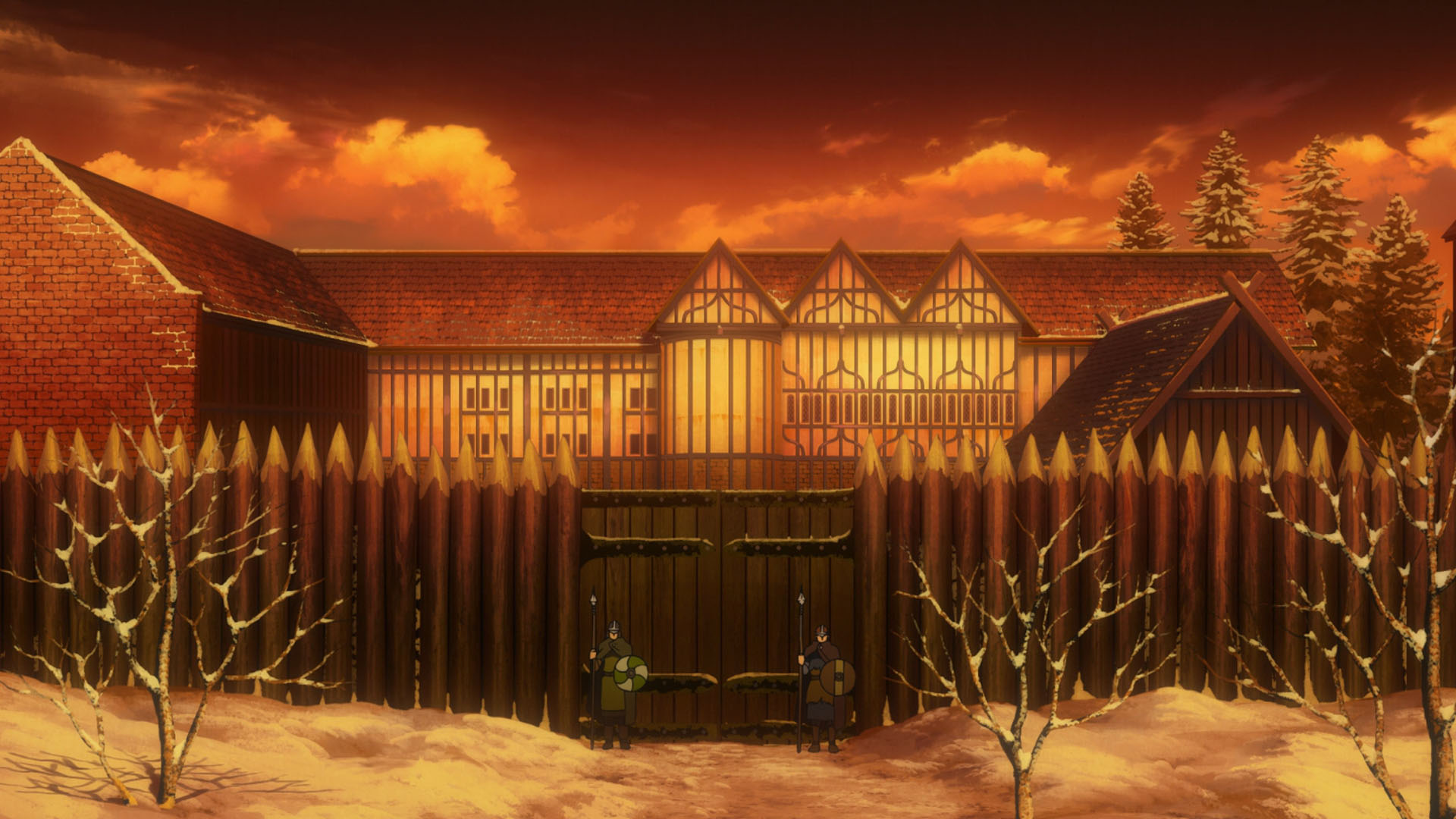 Brown wooden fence, anime, Monogatari Series, gates HD wallpaper